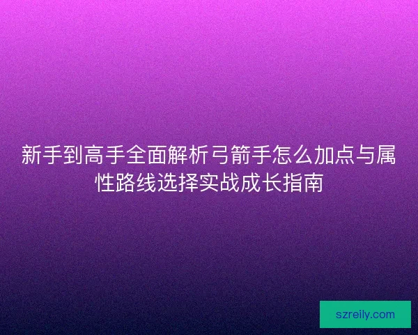 新手到高手全面解析弓箭手怎么加点与属性路线选择实战成长指南